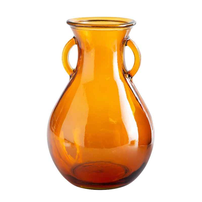 Recycled Glass Pitcher Vase - Amber